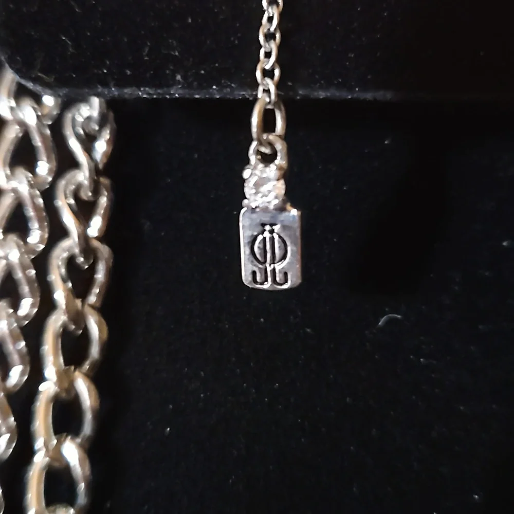 Double Chain Rhinestone Necklace - Picture 3 of 6